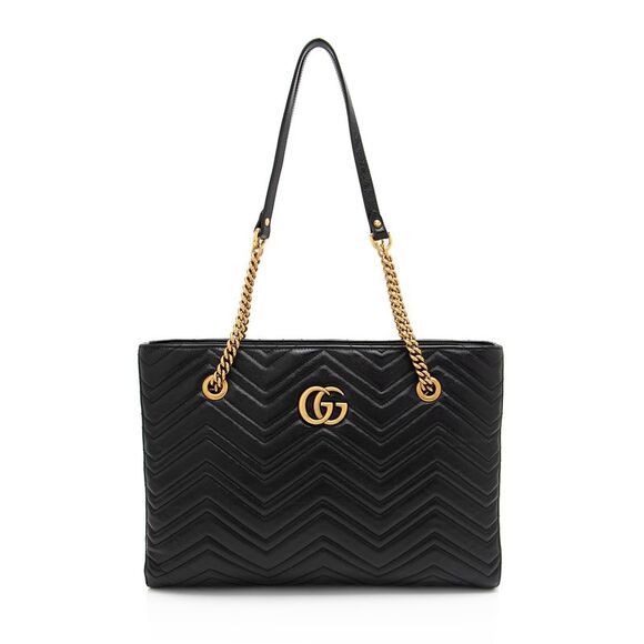Gucci Matelasse Calfskin GG Marmont Medium Chain Tote - Picture 1 of 16